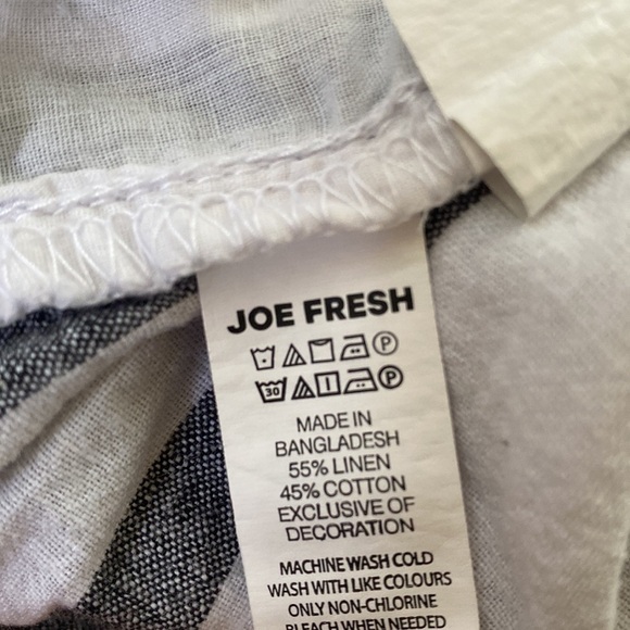 JOE Fresh Striped Cotton Linen Blend Shorts - Picture 7 of 7